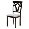 Pemberly Row Gray Fabric and Dark Brown Wood 7-Piece Dining Set
