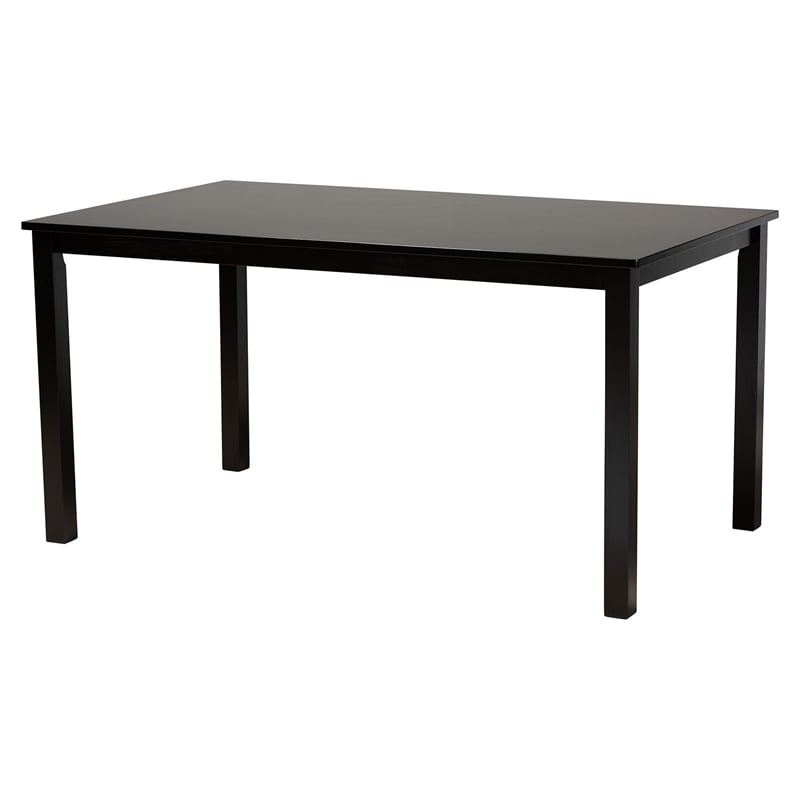 Pemberly Row Gray Fabric and Dark Brown Wood 7-Piece Dining Set