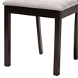 Pemberly Row Gray Fabric and Dark Brown Wood 7-Piece Dining Set