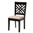 Pemberly Row Sand Fabric and Dark Brown Wood 5-Piece Dining Set