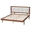 Pemberly Row Walnut Brown Finished Wood Queen Size Platform Bed