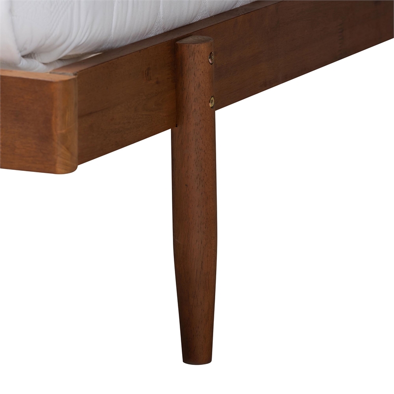 Pemberly Row Walnut Brown Finished Wood Queen Size Platform Bed