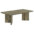 Pemberly Row Farmhouse Rectangular Solid Wood Coffee Table Mango Brown