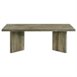 Pemberly Row Farmhouse Rectangular Solid Wood Coffee Table Mango Brown