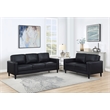 Pemberly Row 2-piece Upholstered Track Arm Faux Leather Sofa Set Black
