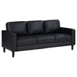 Pemberly Row 2-piece Upholstered Track Arm Faux Leather Sofa Set Black