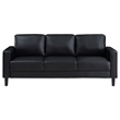 Pemberly Row 2-piece Upholstered Track Arm Faux Leather Sofa Set Black