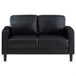 Pemberly Row 2-piece Upholstered Track Arm Faux Leather Sofa Set Black