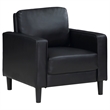 Pemberly Row 3-piece Upholstered Track Arm Faux Leather Sofa Set Black