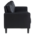 Pemberly Row 3-piece Upholstered Track Arm Faux Leather Sofa Set Black