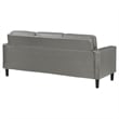 Pemberly Row Faux Leather Upholstered Track Arm Faux Leather Sofa Gray