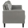 Pemberly Row Faux Leather Upholstered Track Arm Faux Leather Sofa Gray