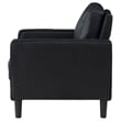 Pemberly Row Faux Leather Upholstered Track Arm Faux Leather Accent Chair Black