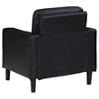 Pemberly Row Faux Leather Upholstered Track Arm Faux Leather Accent Chair Black