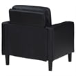 Pemberly Row Faux Leather Upholstered Track Arm Faux Leather Accent Chair Black