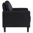 Pemberly Row Faux Leather Upholstered Track Arm Faux Leather Accent Chair Black