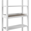 Pemberly Row Engineered Wood Tall 5 Shelf Bookcase in Pure White & Shiplap Gray