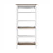 Pemberly Row Engineered Wood Tall 5 Shelf Bookcase in Pure White & Shiplap Gray