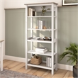 Pemberly Row Engineered Wood Tall 5 Shelf Bookcase in Pure White & Shiplap Gray