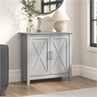 Pemberly Row Small Storage Cabinet with Doors in Cape Cod Gray - Engineered Wood