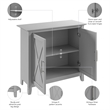Pemberly Row Small Storage Cabinet with Doors in Cape Cod Gray - Engineered Wood