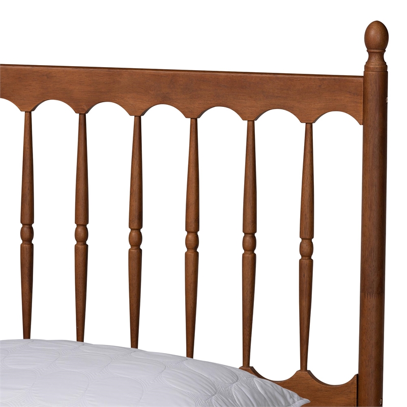 Pemberly Row Walnut Brown Finished Wood Queen Size Platform Bed