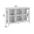 Pemberly Row 6 Cube Bookshelf Bookcase in Cape Cod Gray Engineered Wood