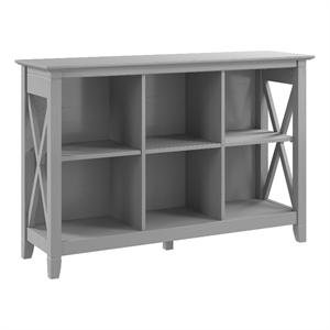 Pemberly Row 6 Cube Bookshelf Bookcase in Cape Cod Gray Engineered Wood