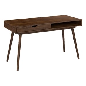 Pemberly Row 54&quotW Writing Desk in Dark Walnut - Engineered Wood