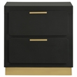 Pemberly Row 2-drawer Wood Nightstand Bedside Table Black and Gold