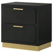 Pemberly Row 2-drawer Wood Nightstand Bedside Table Black and Gold