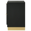 Pemberly Row 2-drawer Wood Nightstand Bedside Table Black and Gold