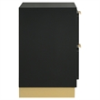 Pemberly Row 2-drawer Wood Nightstand Bedside Table Black and Gold