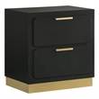 Pemberly Row 2-drawer Wood Nightstand Bedside Table Black and Gold