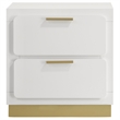 Pemberly Row 2-drawer Wood Nightstand Bedside Table White and Gold