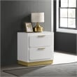 Pemberly Row 2-drawer Wood Nightstand Bedside Table White and Gold