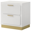 Pemberly Row 2-drawer Wood Nightstand Bedside Table White and Gold