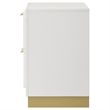 Pemberly Row 2-drawer Wood Nightstand Bedside Table White and Gold