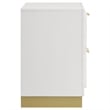 Pemberly Row 2-drawer Wood Nightstand Bedside Table White and Gold