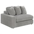 Pemberly Row Fabric Upholstered Reversible Sectional Sofa Set Gray