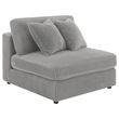 Pemberly Row Fabric Upholstered Reversible Sectional Sofa Set Gray