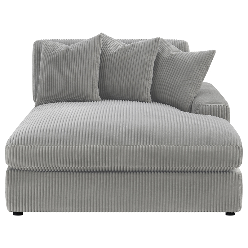 Pemberly Row Fabric Upholstered Reversible Sectional Sofa Set Gray