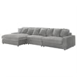 Pemberly Row Fabric Upholstered Reversible Sectional Sofa Set Gray