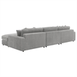 Pemberly Row Fabric Upholstered Reversible Sectional Sofa Set Gray