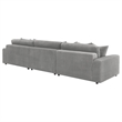 Pemberly Row Fabric Upholstered Reversible Sectional Sofa Set Gray