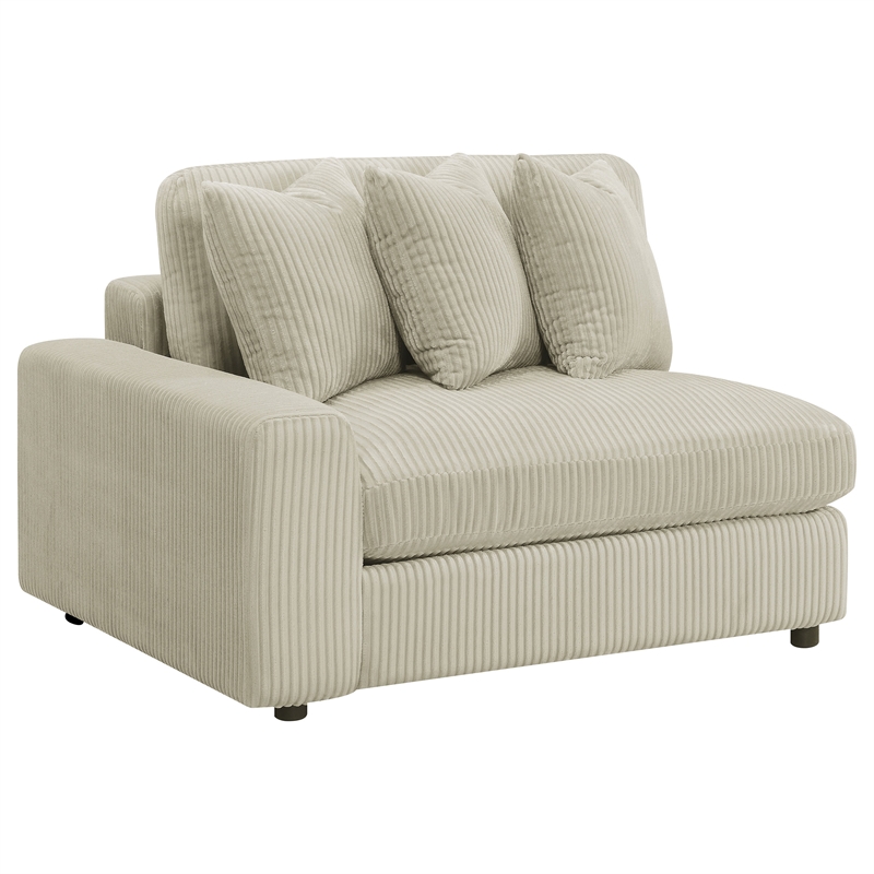 Pemberly Row Fabric Upholstered Reversible Sectional Sofa Set Sand