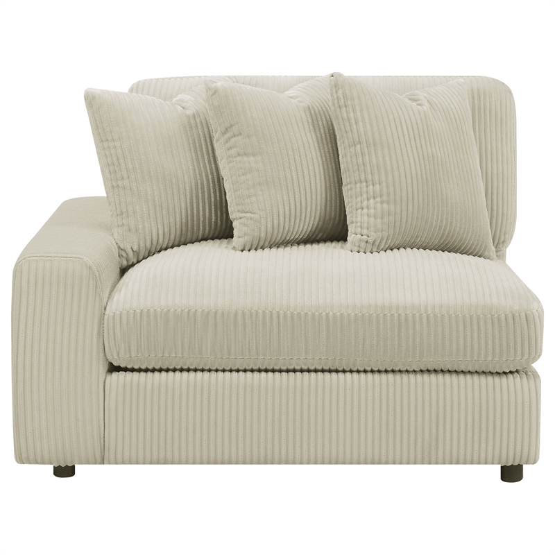Pemberly Row Fabric Upholstered Reversible Sectional Sofa Set Sand