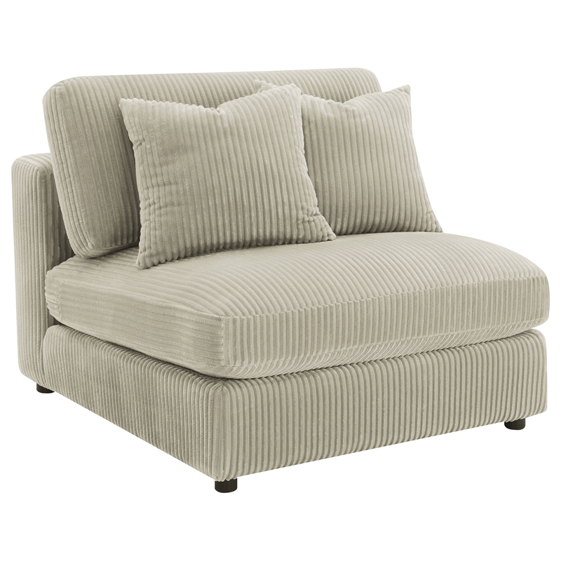 Pemberly Row Fabric Upholstered Reversible Sectional Sofa Set Sand