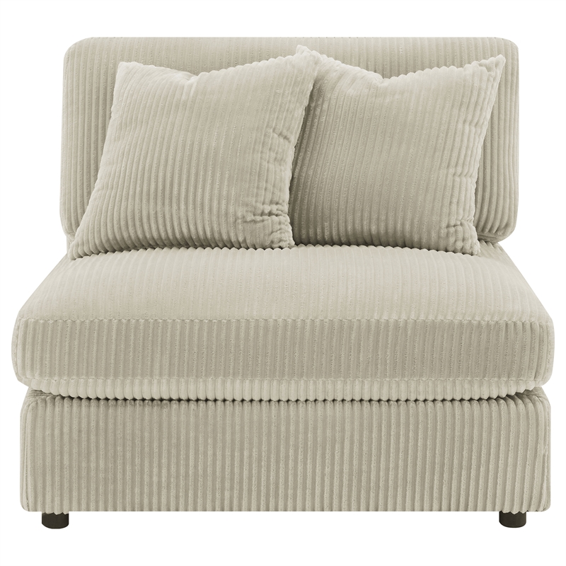 Pemberly Row Fabric Upholstered Reversible Sectional Sofa Set Sand