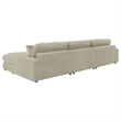 Pemberly Row Fabric Upholstered Reversible Sectional Sofa Set Sand